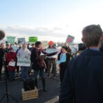 Tara Zrinski at rally to stop pipeline